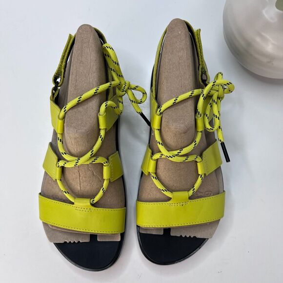 Sorel Roaming Lace Leather Sandals Bolt Green Black Women's 8 NWOB - Picture 5 of 10